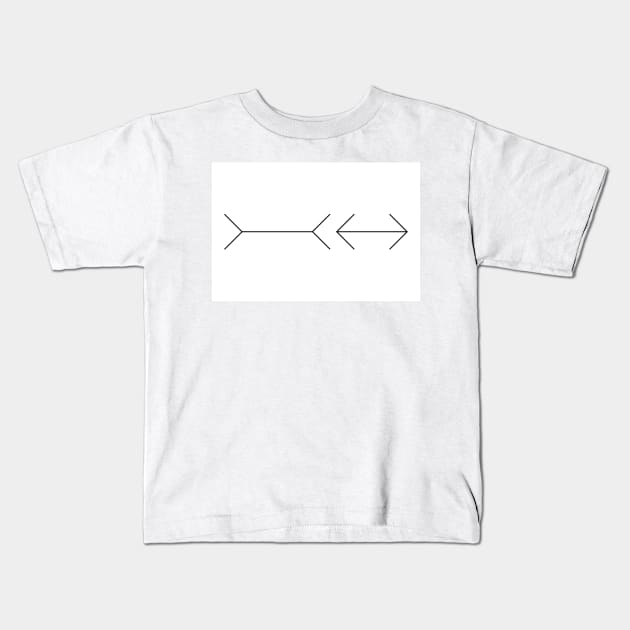 Muller-Lyer illusion (T478/0447) Kids T-Shirt by SciencePhoto